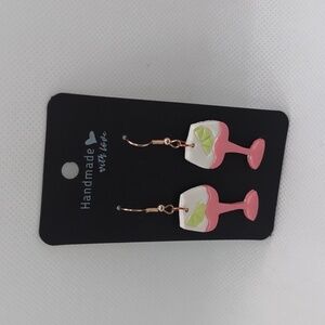 Handmade Cocktail Glass Earrings Set